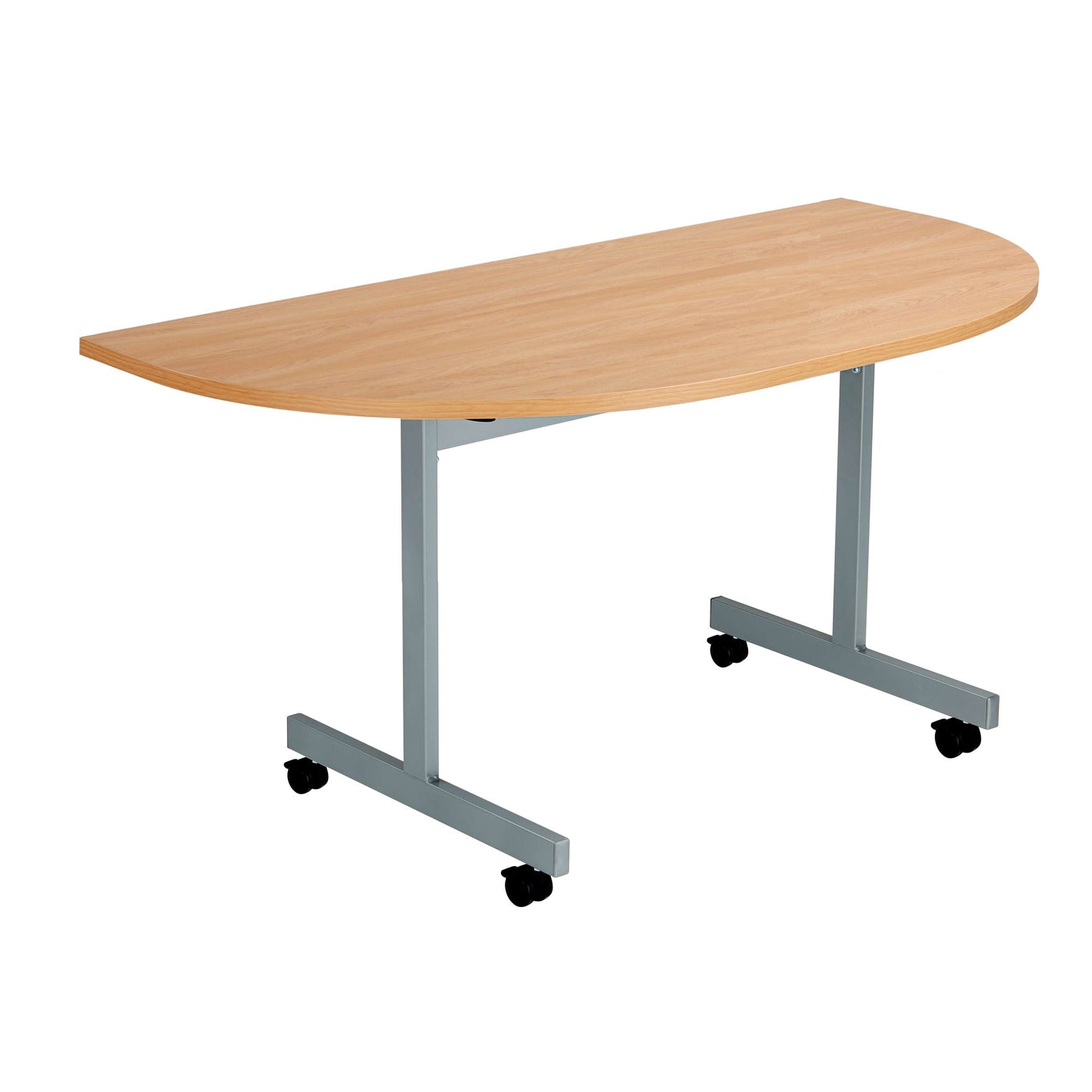 One Eighty D-End Tilting Table (FSC) | 1400 X 700 | Beech/Silver