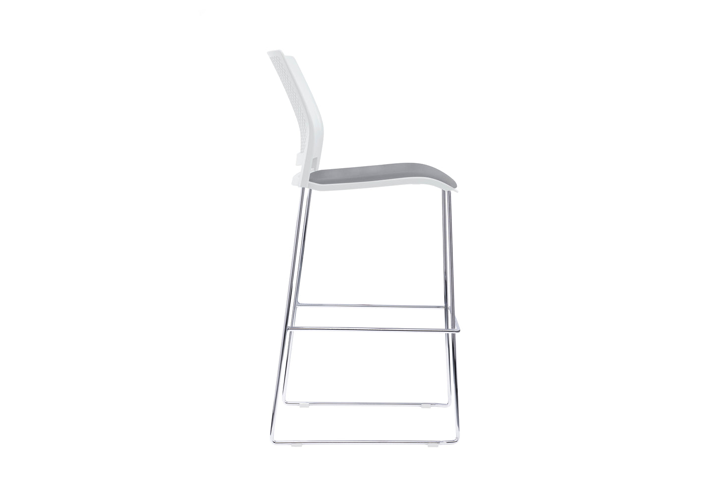 VERSE Stool with Chrome Frame - Black, Grey or White Shells - with Seat Pad