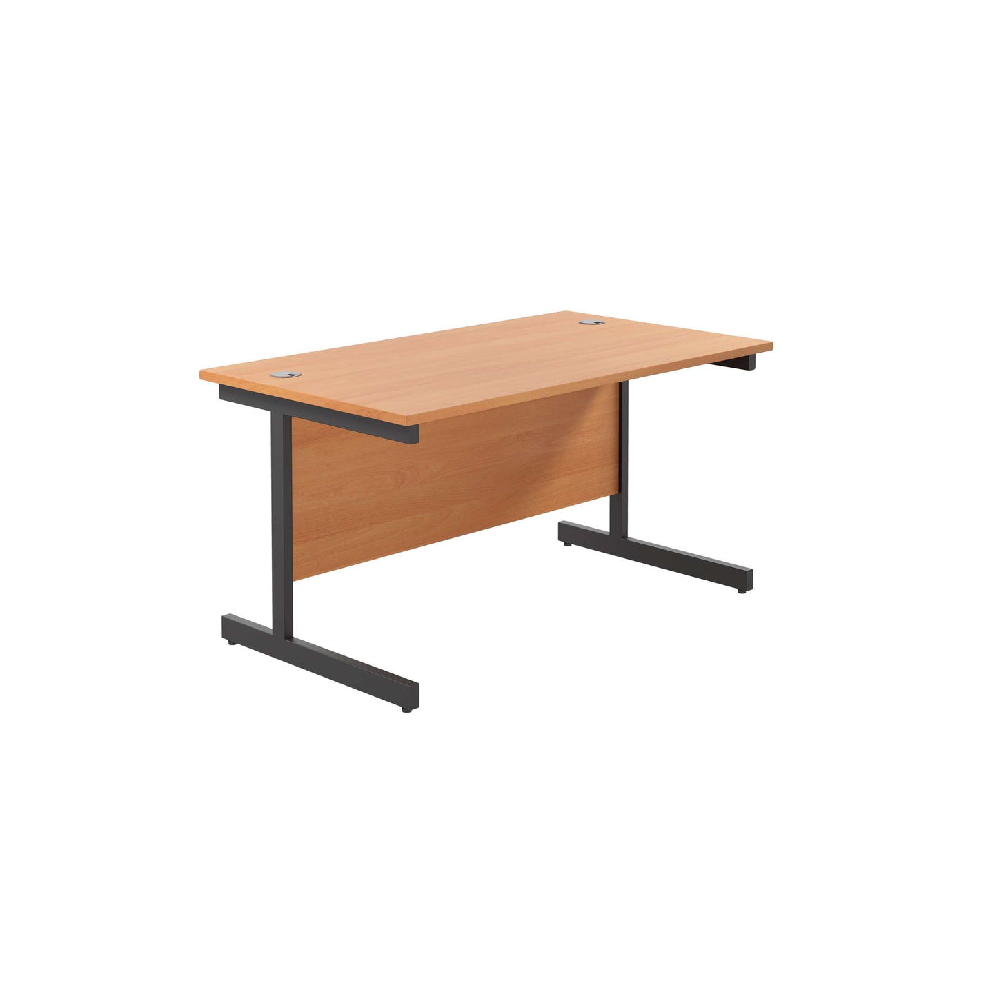 Single Upright Rectangular Desk: 800mm Deep (FSC) | 1200 X 800 | Beech/Black