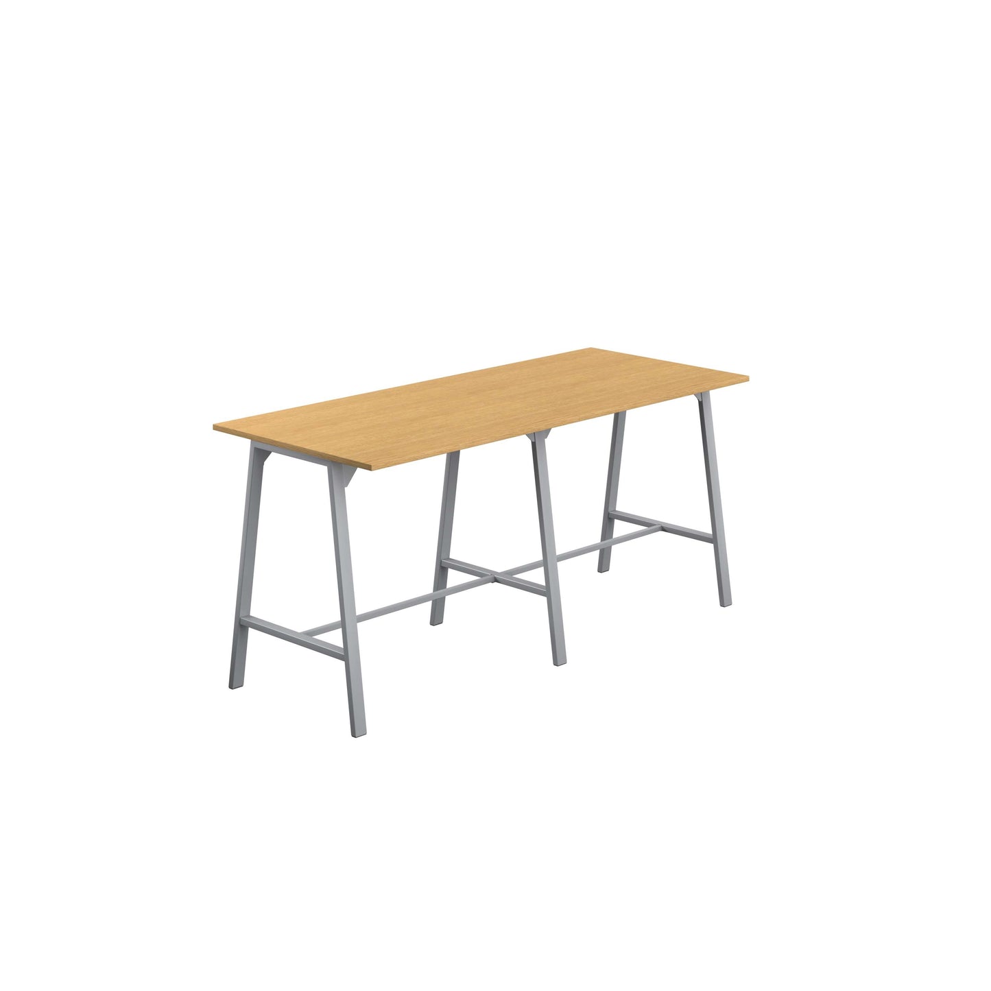Titan High Maker Rectangular Table (FSC) | 1200 X 1000 | Silver/Sorano Oak