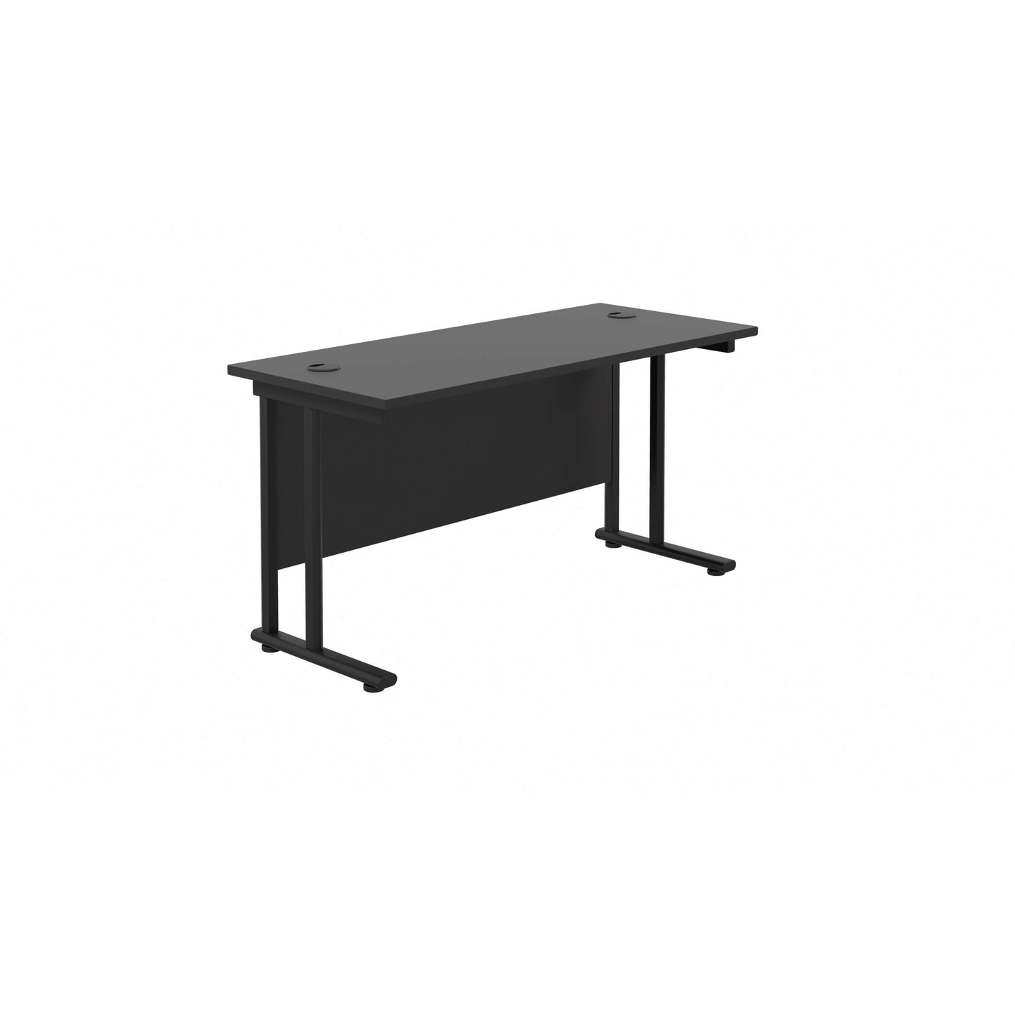 Twin Upright Rectangular Desk: 600mm Deep (FSC) | 1200X600 | Black/Black
