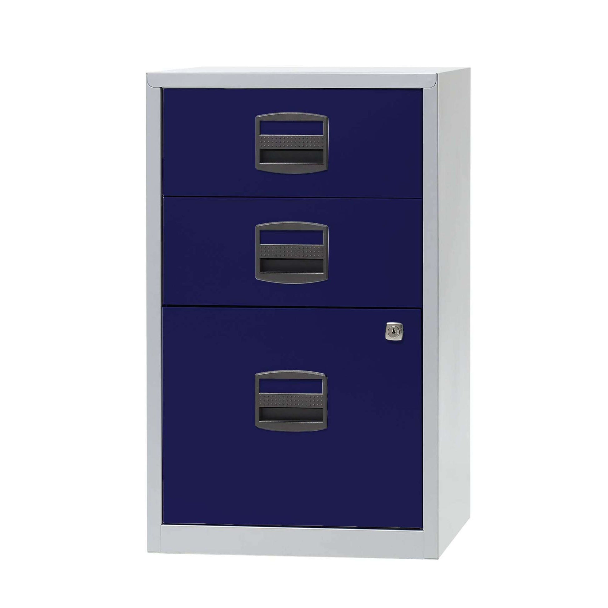 Bisley 3 Drawer A4 Homefiler | Grey/Blue