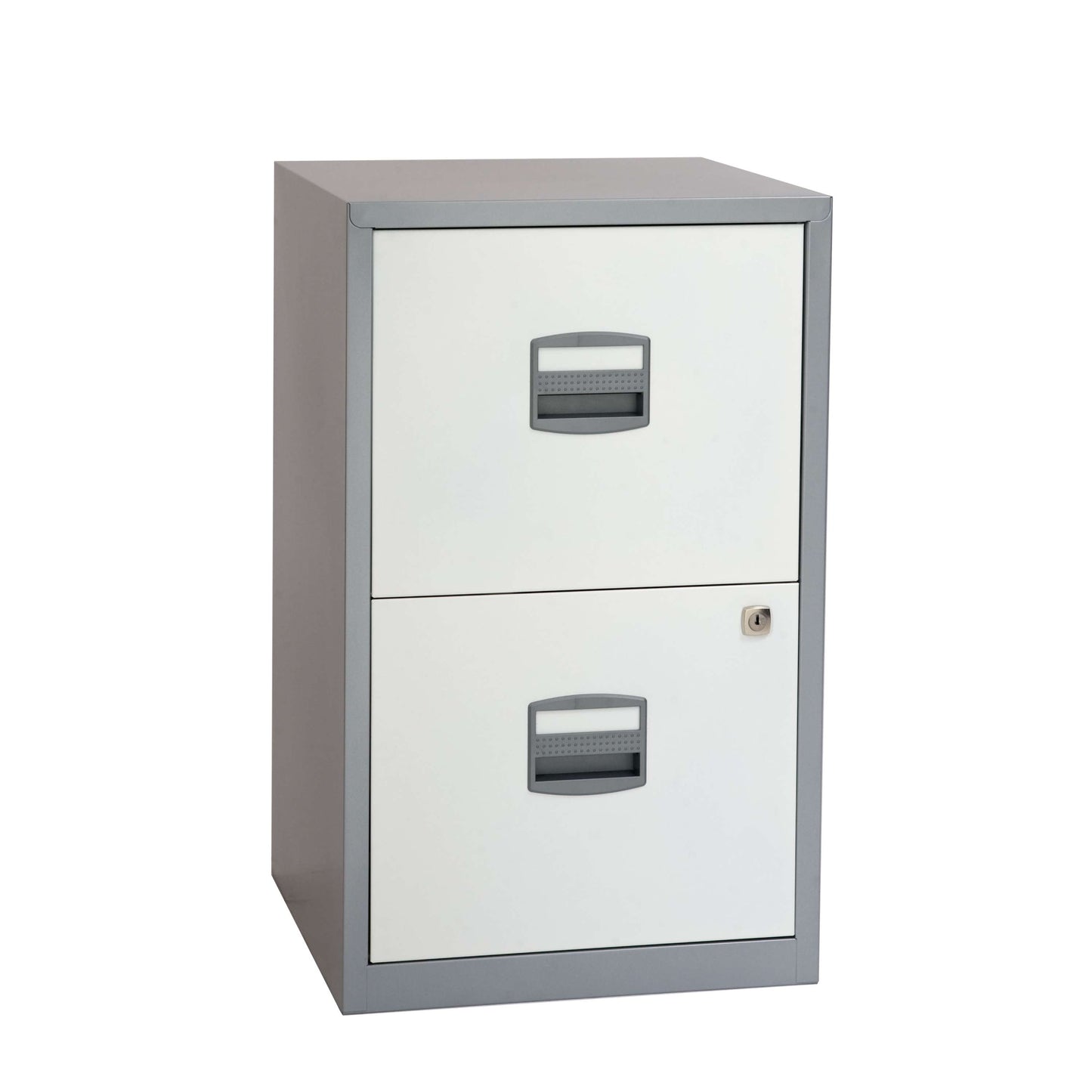 Bisley 2 Drawer A4 Homefiler | Silver/White