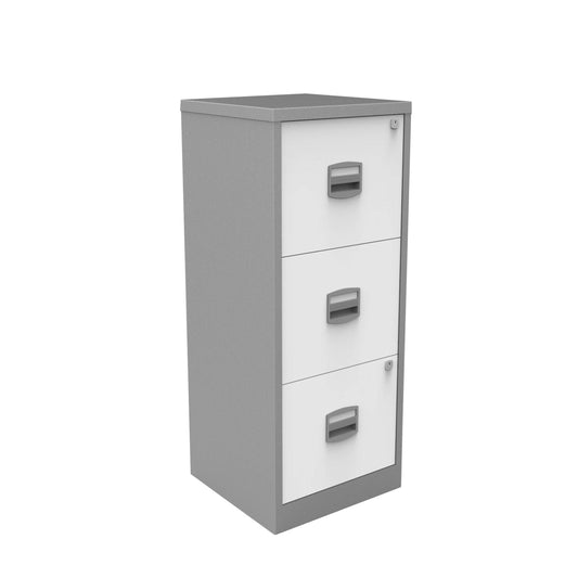 Bisley 3 Drawer A4 Personal Filer | Silver/White