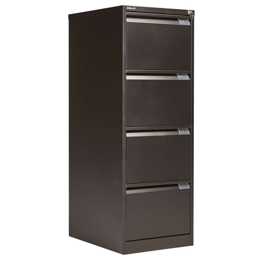 Bisley 4 Drawer Classic Steel Filing Cabinet | Black