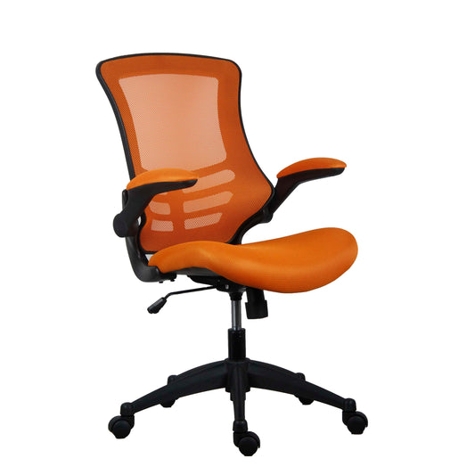 Marlos Mesh Back Office Chair with Folding Arms | Orange