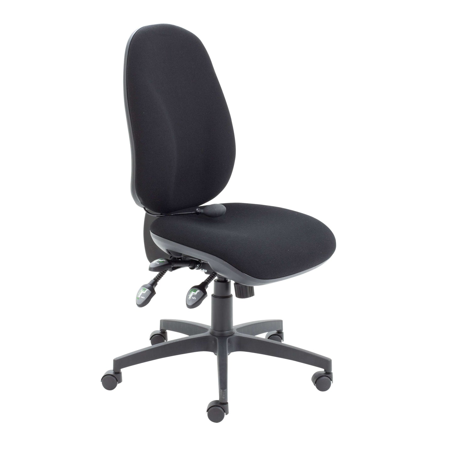 Maxi Ergo Chair with Lumbar Pump | No Arms | Black