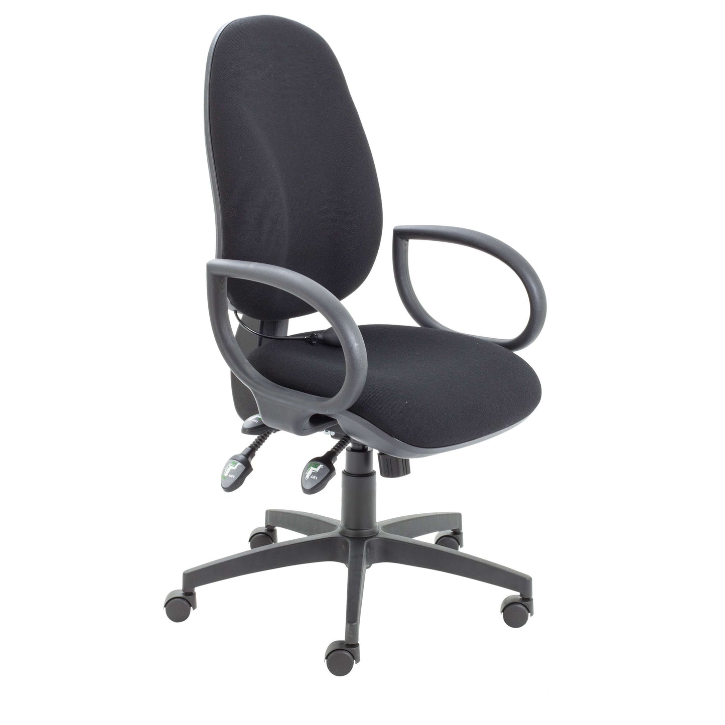 Maxi Ergo Chair with Lumbar Pump | Fixed Arms | Black