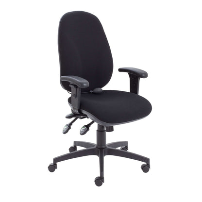 Maxi Ergo Chair with Lumbar Pump | Adjustable Arms | Black