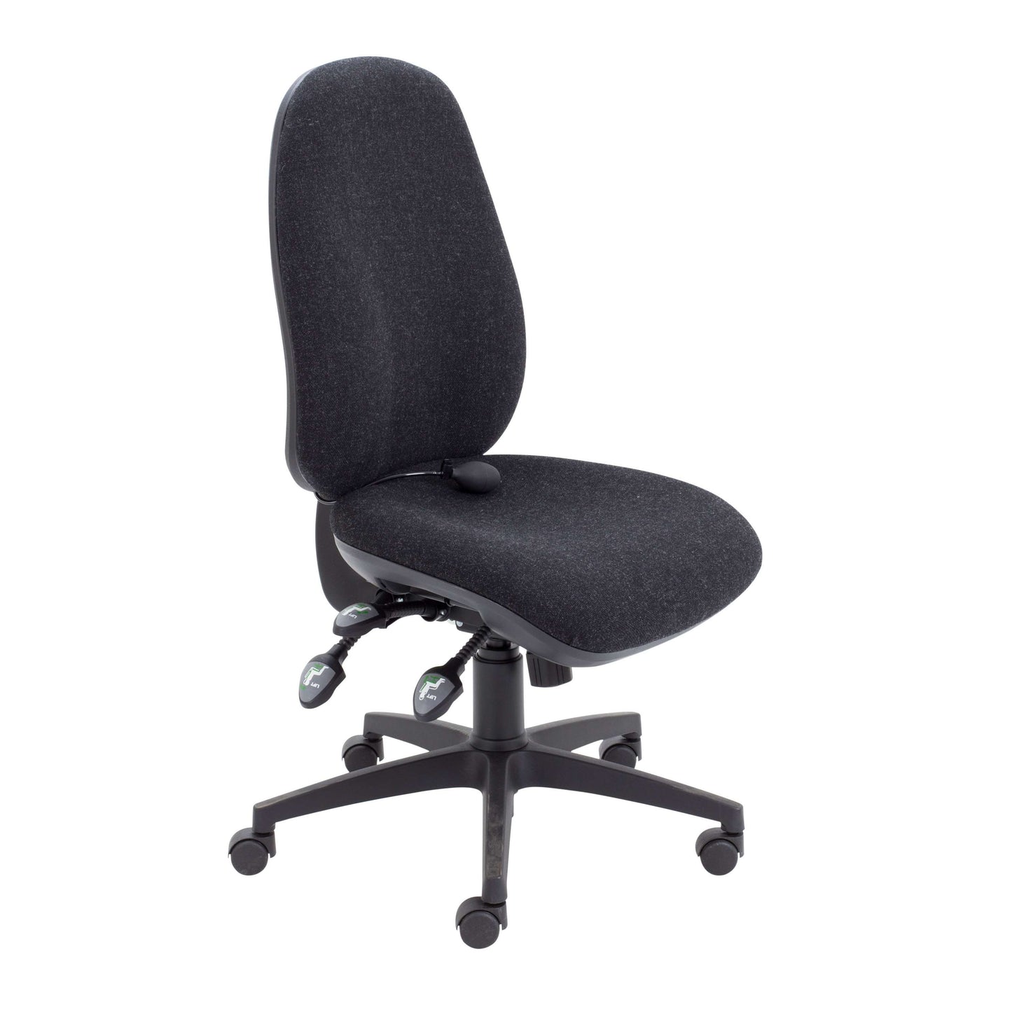 Maxi Ergo Chair with Lumbar Pump | No Arms | Charcoal