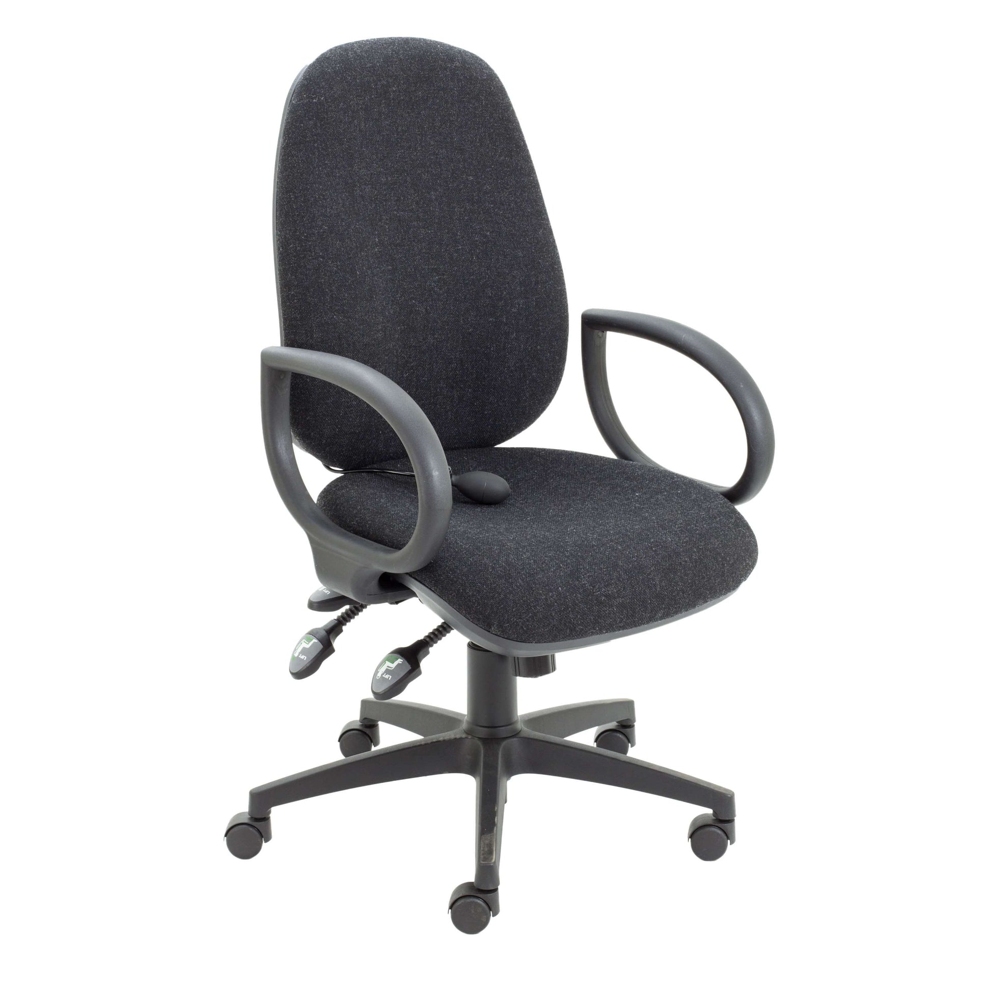 Maxi Ergo Chair with Lumbar Pump | Fixed Arms | Charcoal