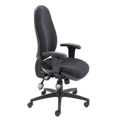 Maxi Ergo Chair with Lumbar Pump | Adjustable Arms | Charcoal