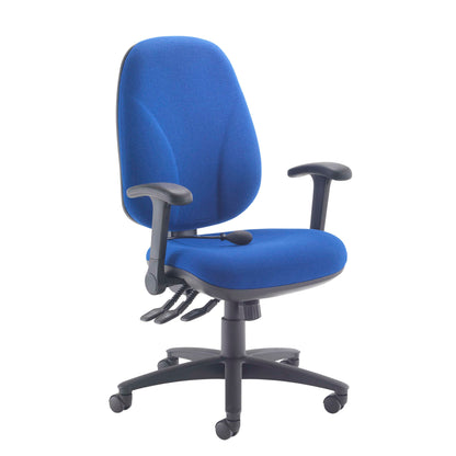 Maxi Ergo Chair with Lumbar Pump | Folding Arms | Royal Blue