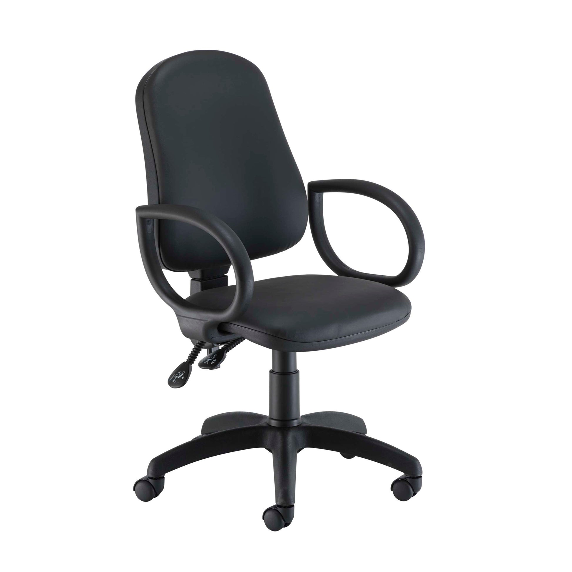 Calypso 2 High Back Operator Chair | Fixed Arms | Black PU