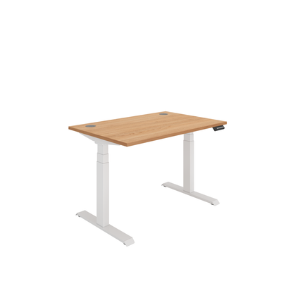 Office Rectangular Dual Motor Sit Stand Desk (FSC) | 1200X800 | Beech/White