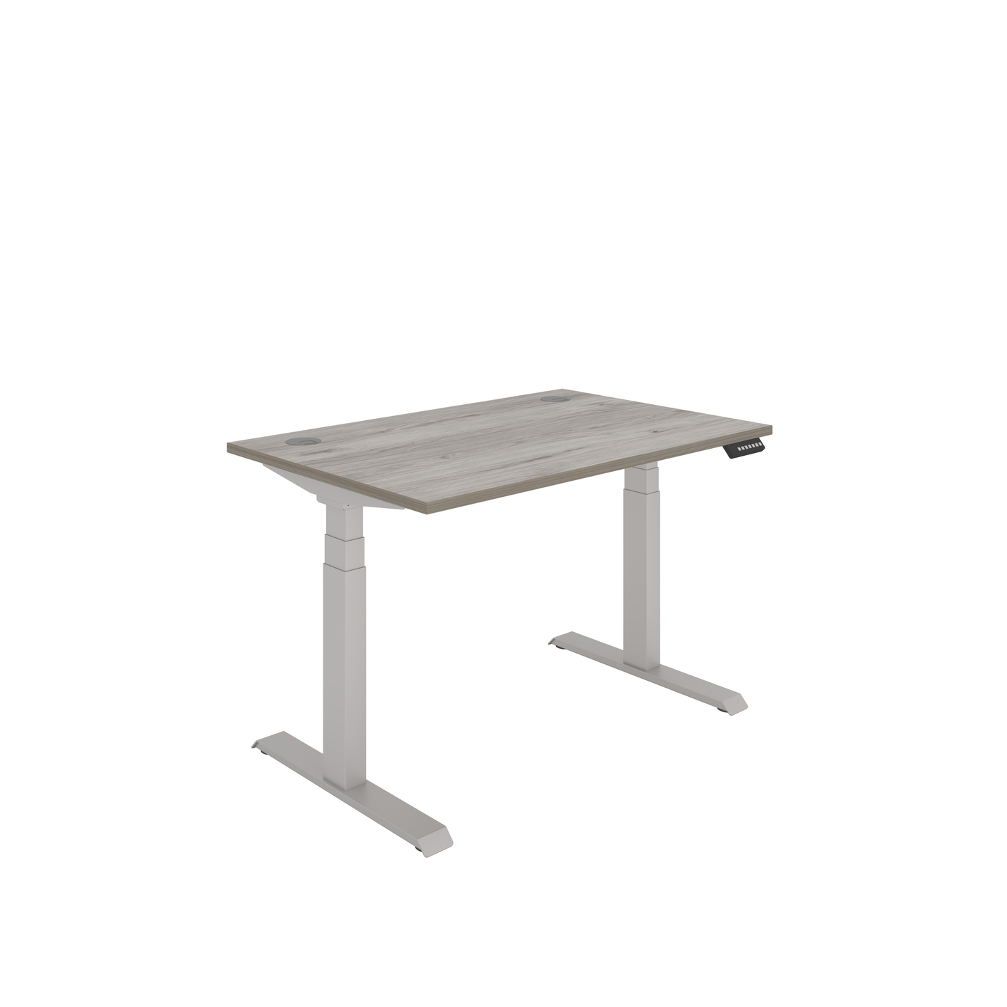 Office Rectangular Dual Motor Sit Stand Desk (FSC) | 1200X800 | Grey Oak/Silver