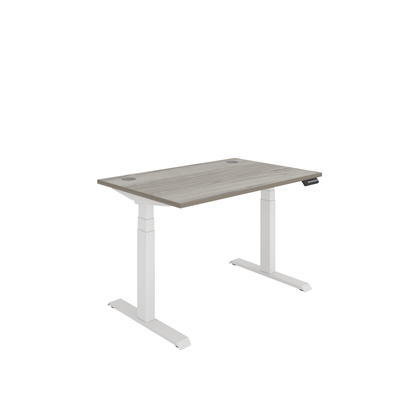 Office Rectangular Dual Motor Sit Stand Desk (FSC) | 1200X800 | Grey Oak/White