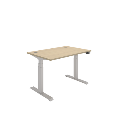 Office Rectangular Dual Motor Sit Stand Desk (FSC) | 1200X800 | Oak/Silver