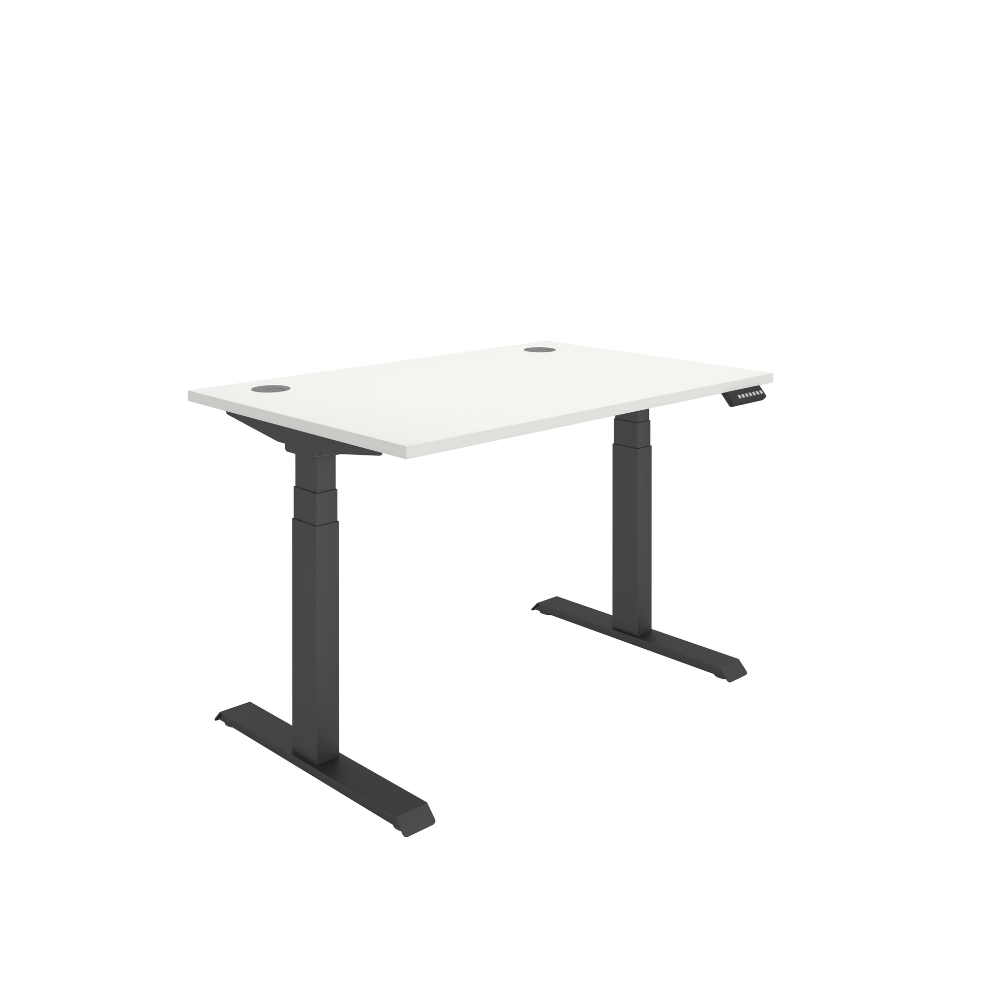 Office Rectangular Dual Motor Sit Stand Desk (FSC) | 1200X800 | White/Black