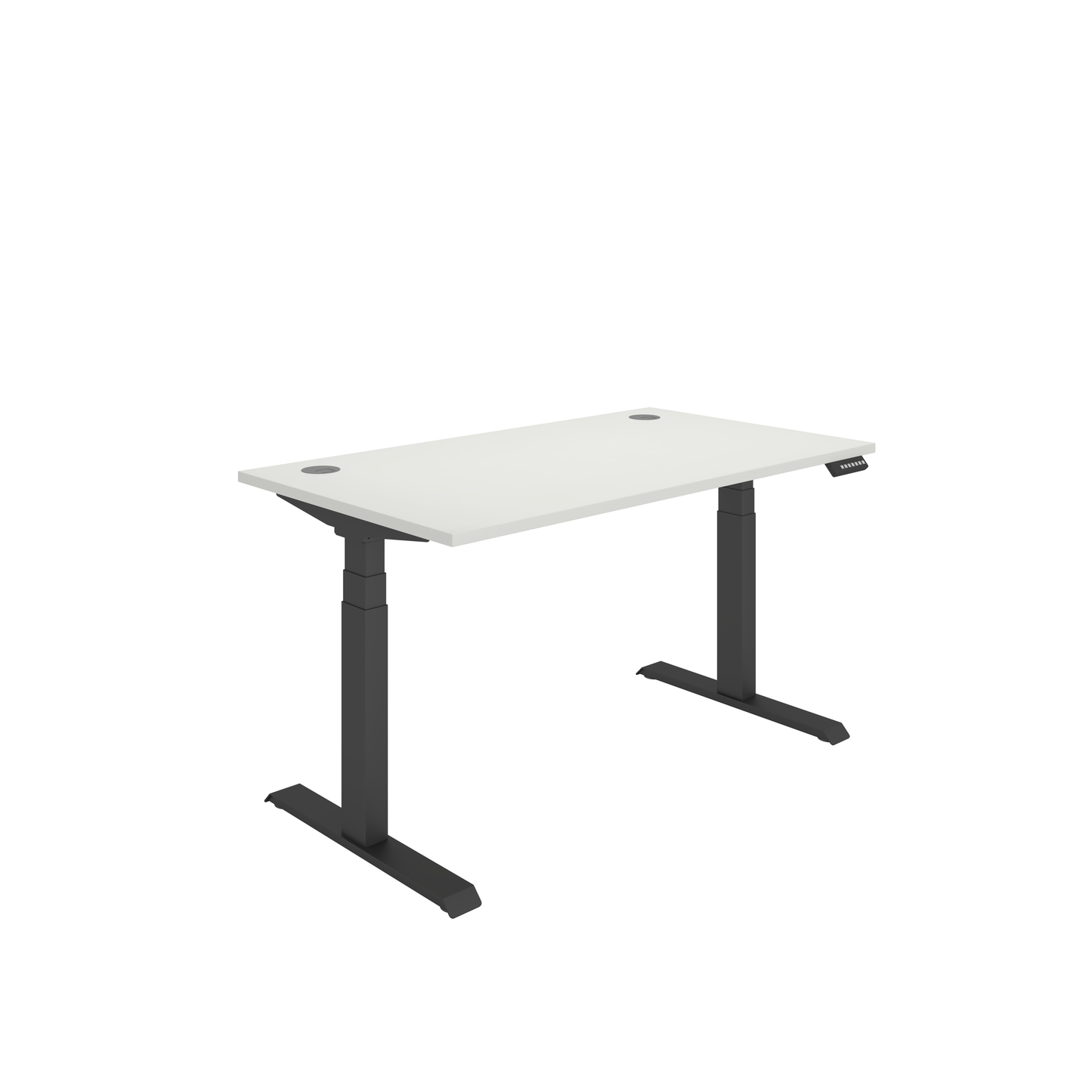 Office Rectangular Dual Motor Sit Stand Desk (FSC) | 1400X800 | White/Black