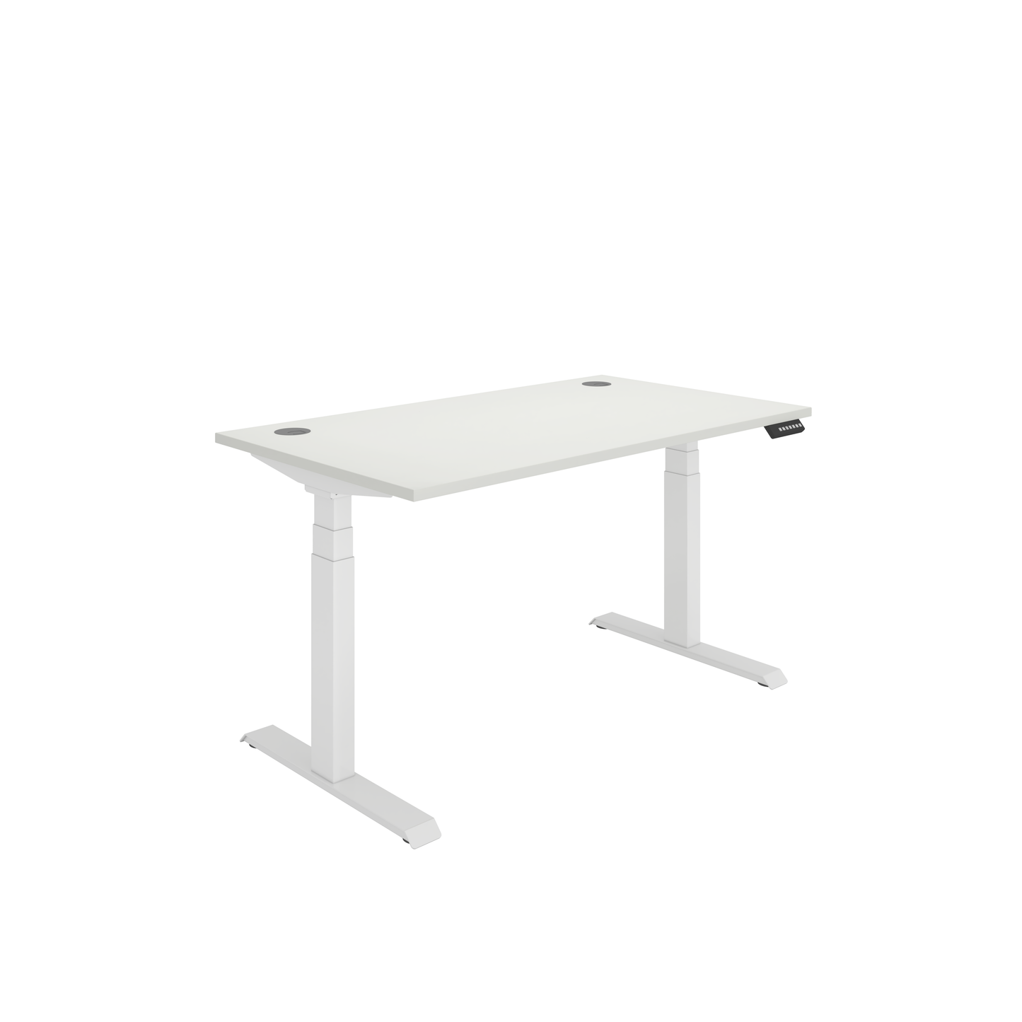 Office Rectangular Dual Motor Sit Stand Desk (FSC) | 1400X800 | White/White