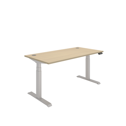 Office Rectangular Dual Motor Sit Stand Desk (FSC) | 1600X800 | Oak/Silver