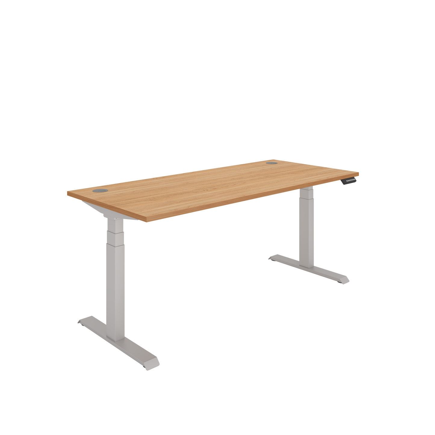 Office Rectangular Dual Motor Sit Stand Desk (FSC) | 1800X800 | Beech/Silver