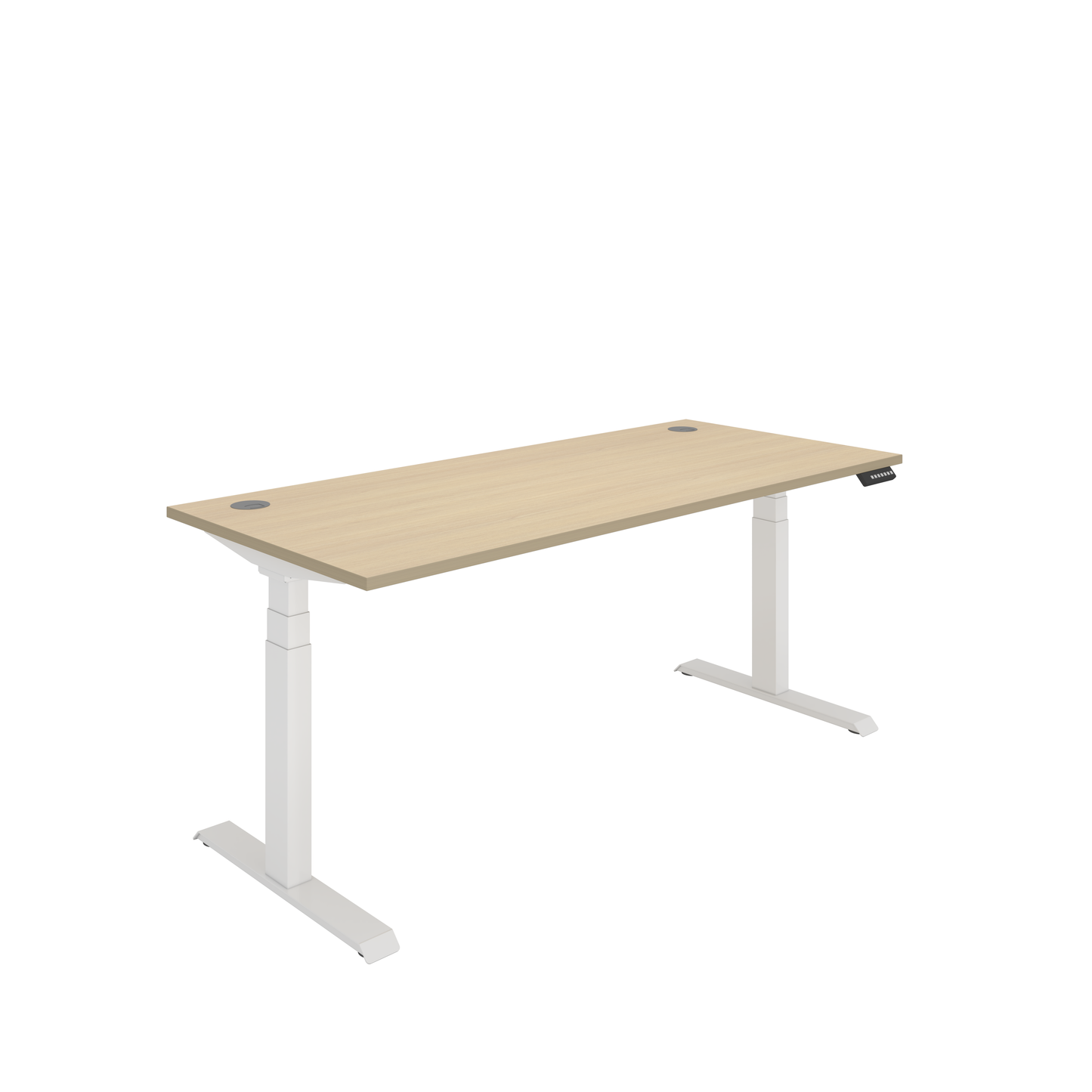 Office Rectangular Dual Motor Sit Stand Desk (FSC) | 1800X800 | Oak/White