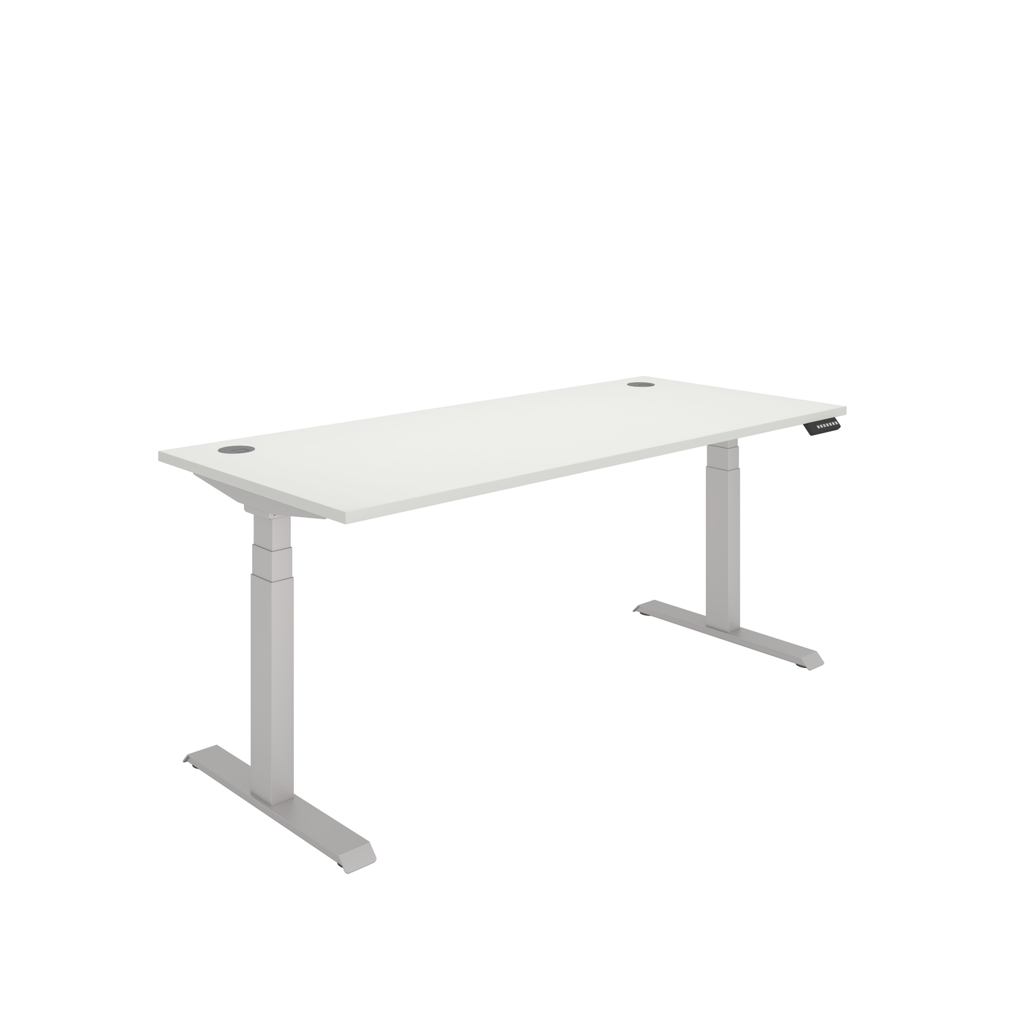 Office Rectangular Dual Motor Sit Stand Desk (FSC) | 1800X800 | White/Silver