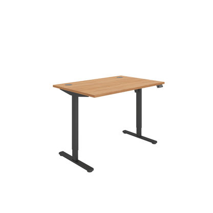 Office Rectangular Single Motor Sit Stand Desk (FSC) | 1200X800 | Beech/Black