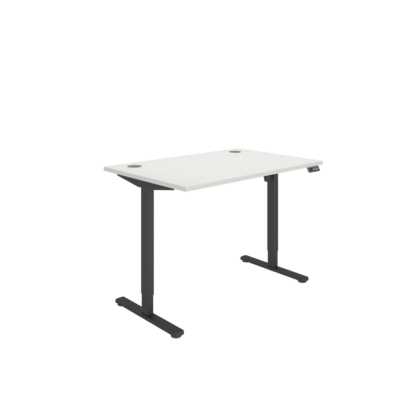 Office Rectangular Single Motor Sit Stand Desk (FSC) | 1200X800 | White/Black