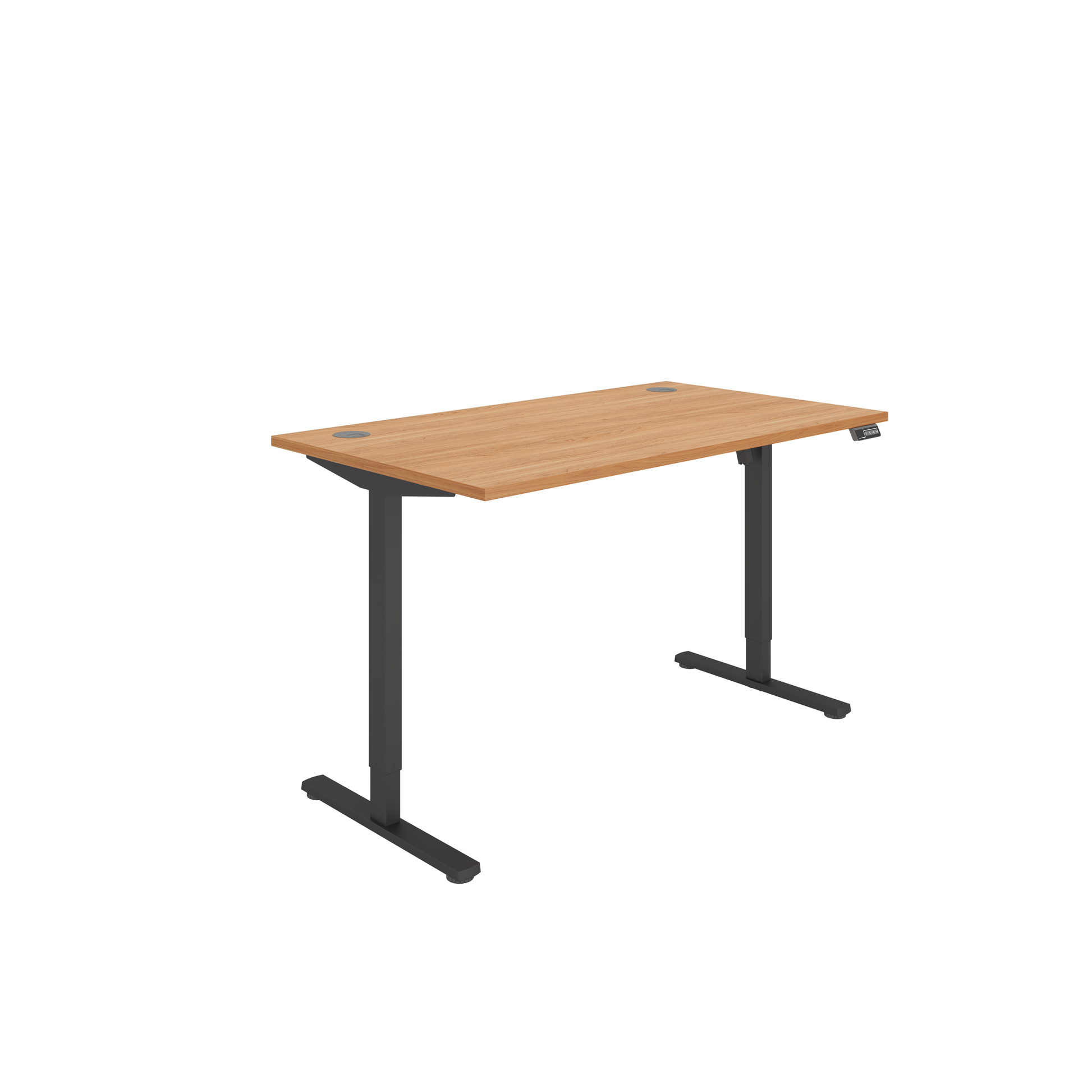 Office Rectangular Single Motor Sit Stand Desk (FSC) | 1400X800 | Beech/Black