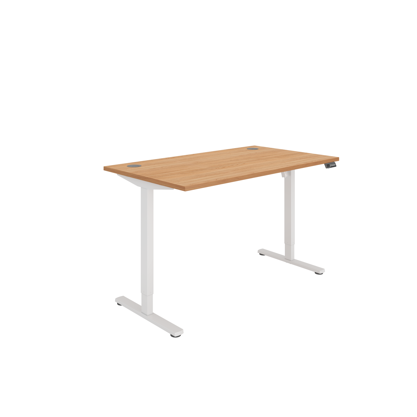 Office Rectangular Single Motor Sit Stand Desk (FSC) | 1400X800 | Beech/White