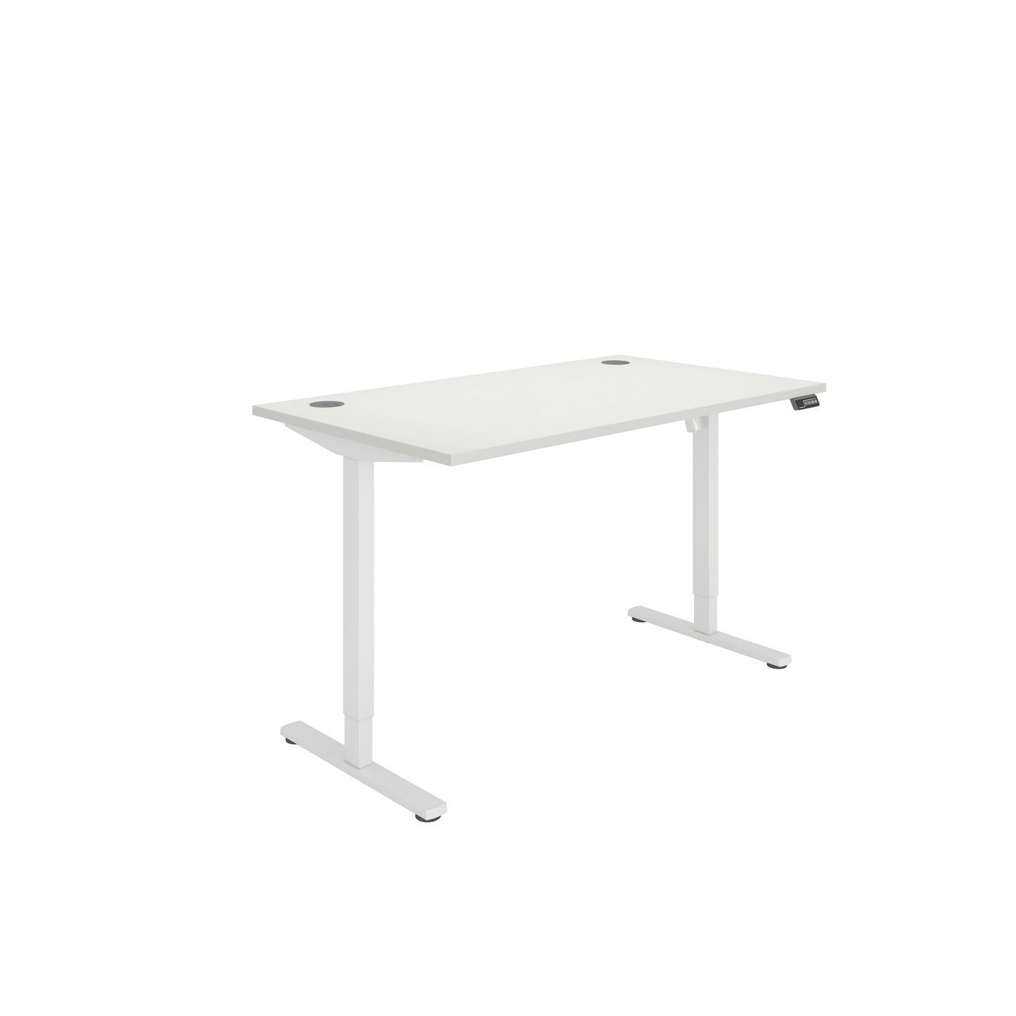 Office Rectangular Single Motor Sit Stand Desk (FSC) | 1400X800 | White/White