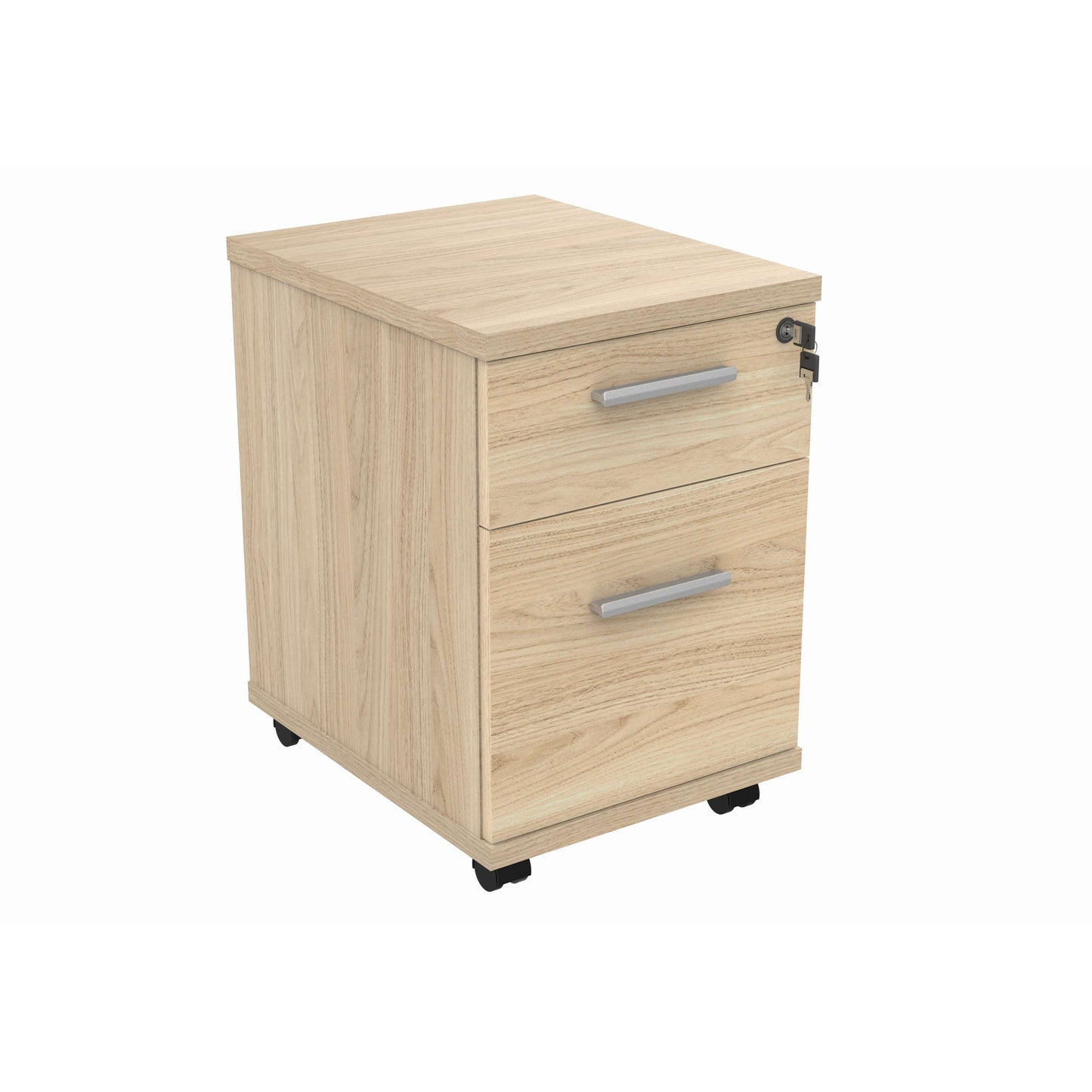 Mobile Under Desk Office Storage Unit (FSC) | 2 Drawers | Canadian Oak