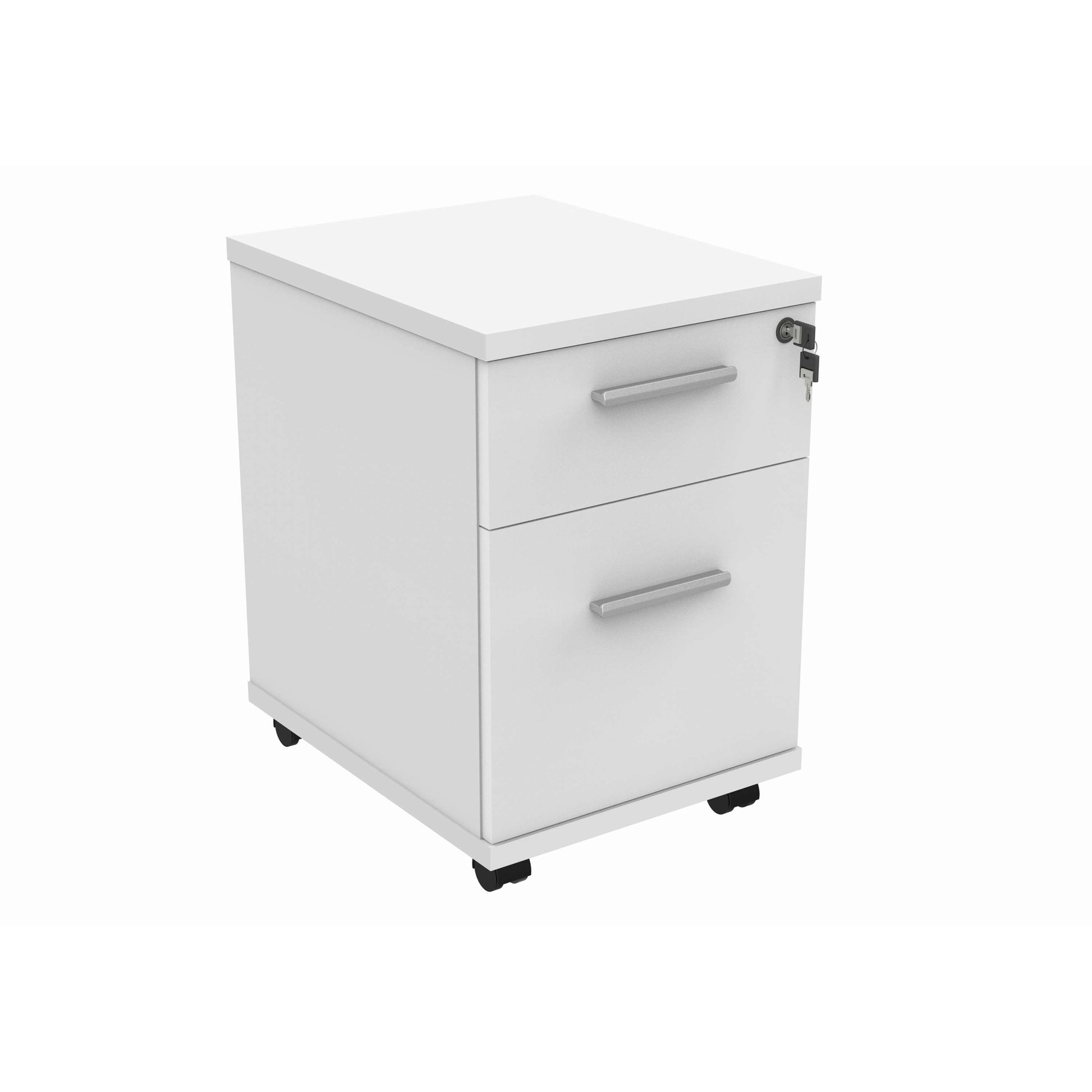 Mobile Under Desk Office Storage Unit (FSC) | 2 Drawers | Arctic White