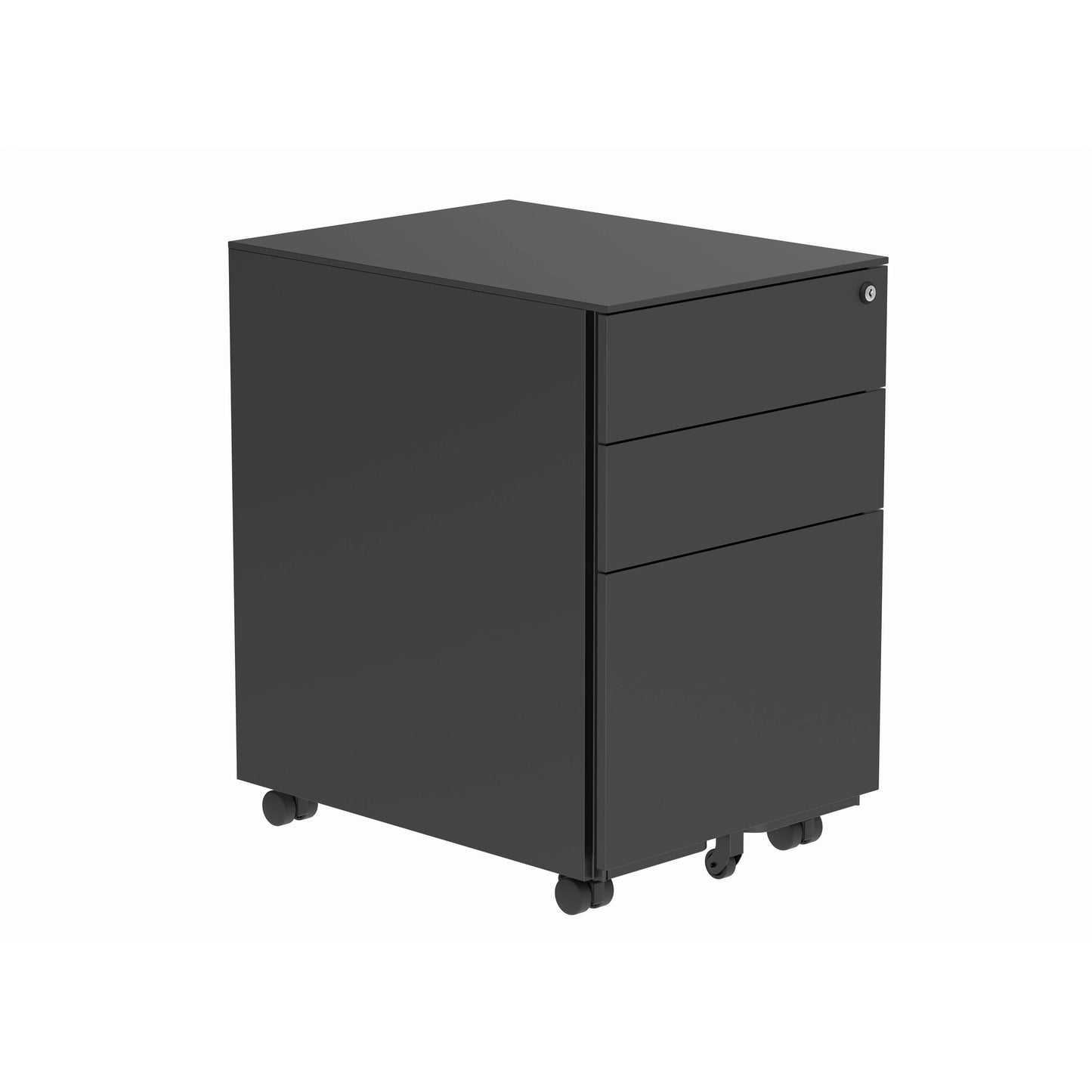 Steel Mobile Under Desk Office Storage Unit | 3 Drawers | Black