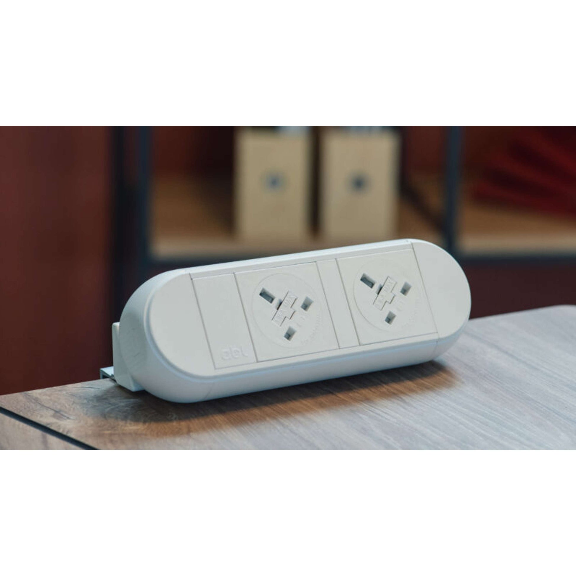 Desktop Power Module with 2 UK Power Sockets | White