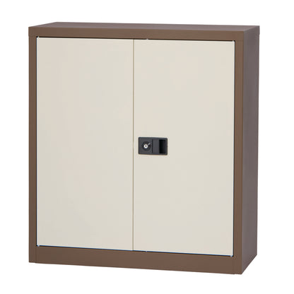 Bisley Contract Steel Double Door Cupboard | 1000mm High | Coffee/Cream