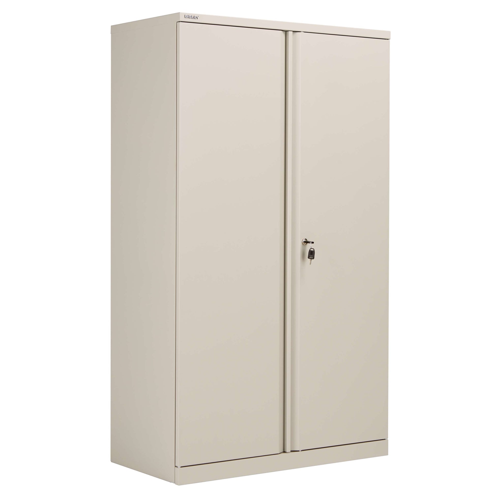 Bisley Essentials Steel Double Door Cupboard | 1585mm High | Goose Grey