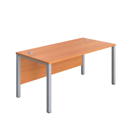 Goal Post Rectangular Desk (FSC) | 1400X600 | Beech/Silver