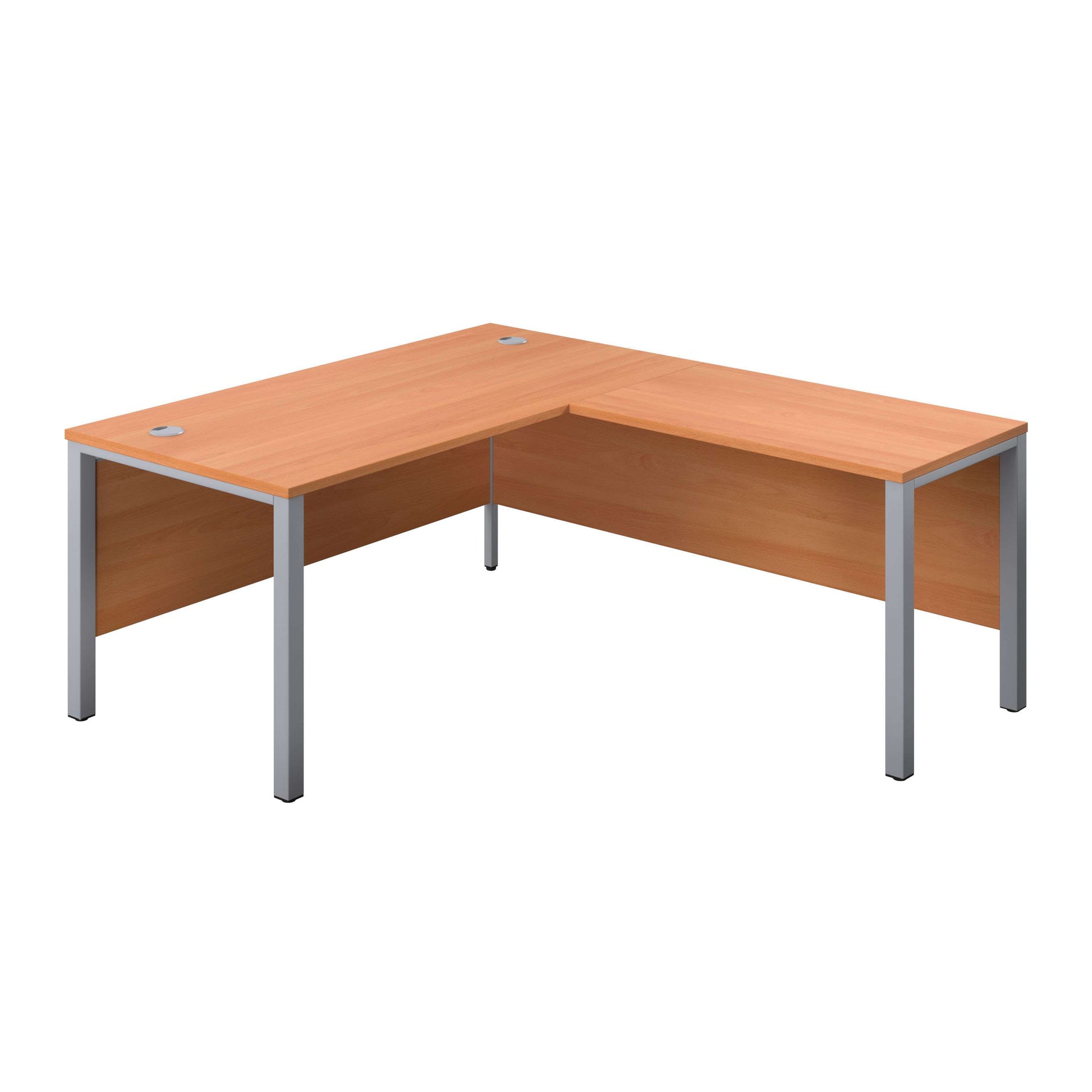 Goal Post Right Hand Return Desk (FSC) | 1600X800 | Beech/Silver