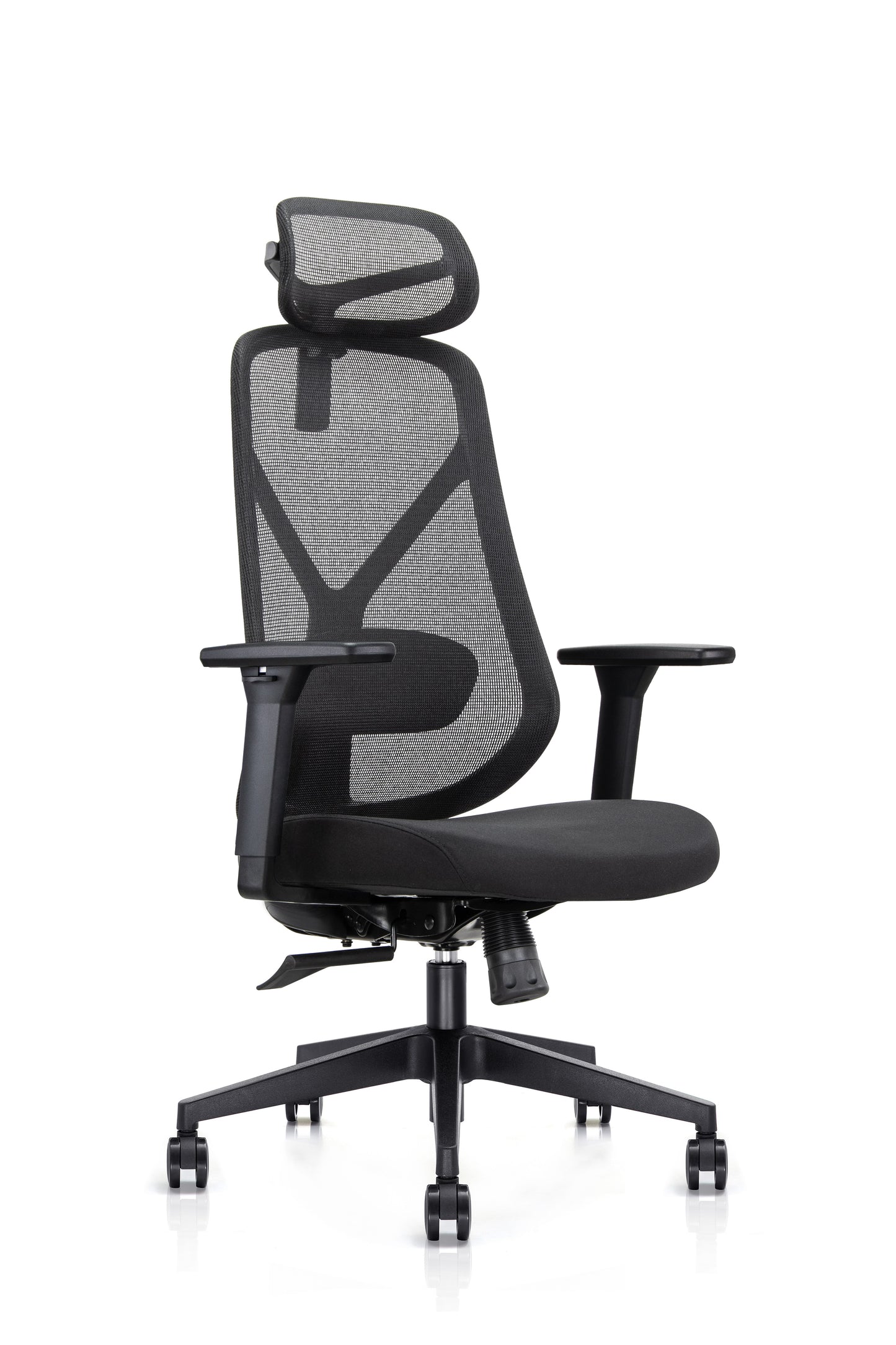 KALOS High Back Mesh Chair with Fixed Arms and Adjustable Lumbar - Headrest Option
