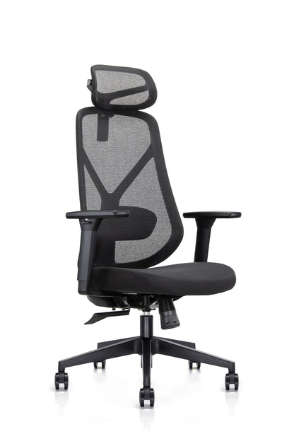 KALOS High Back Mesh Chair with Fixed Arms and Adjustable Lumbar - Headrest Option