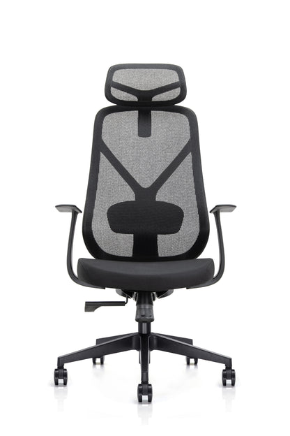 KALOS High Back Mesh Chair with Fixed Arms and Adjustable Lumbar - Headrest Option