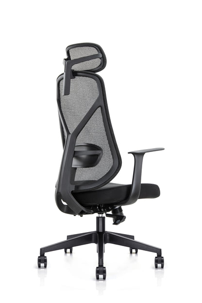 KALOS High Back Mesh Chair with Fixed Arms and Adjustable Lumbar - Headrest Option
