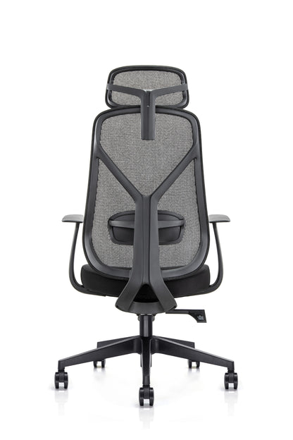 KALOS High Back Mesh Chair with Fixed Arms and Adjustable Lumbar - Headrest Option