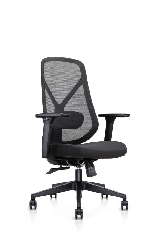 KALOS High Back Mesh Chair with Fixed Arms and Adjustable Lumbar - Headrest Option