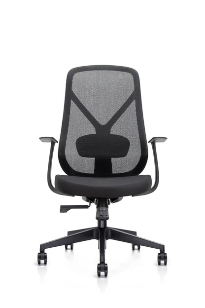 KALOS High Back Mesh Chair with Fixed Arms and Adjustable Lumbar - Headrest Option