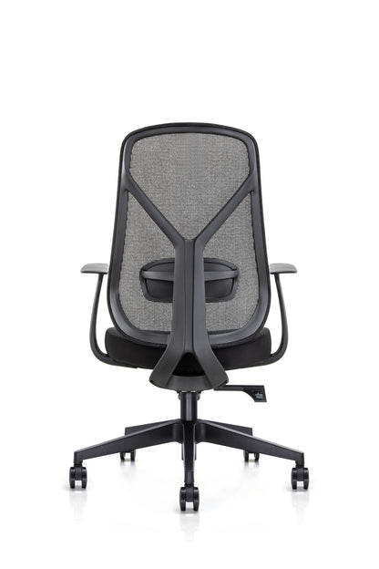 KALOS High Back Mesh Chair with Fixed Arms and Adjustable Lumbar - Headrest Option